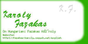 karoly fazakas business card